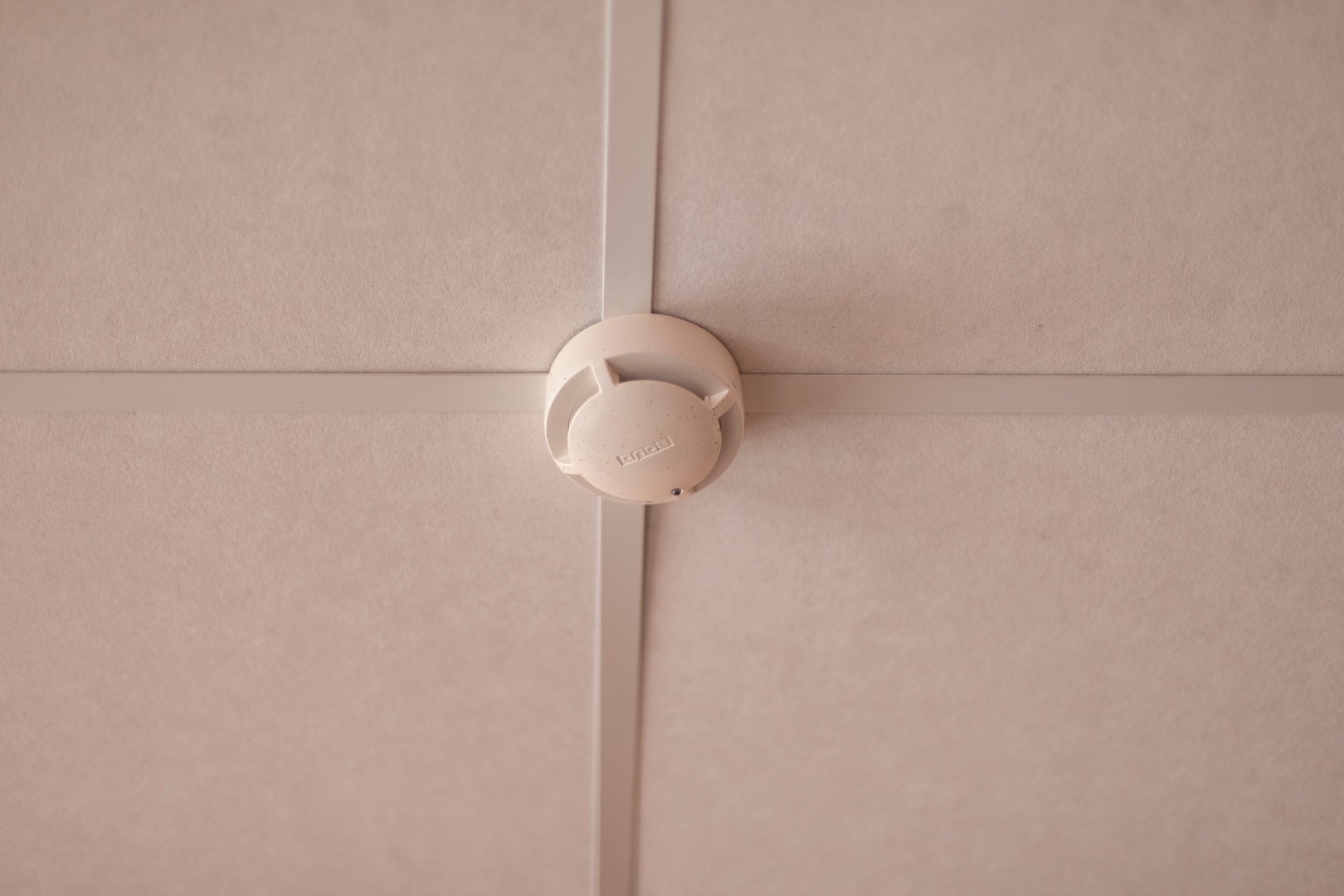 Sistema de detección de humo instalado en el techo para protección contra incendios