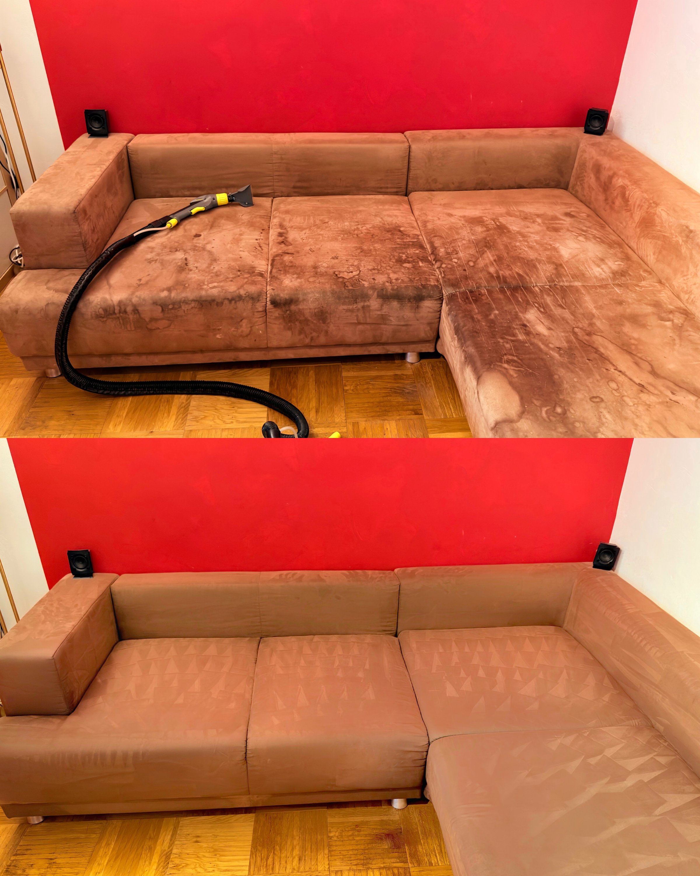 Tiefenreinigung Sofa Wien - Flecken vollständig entfernt