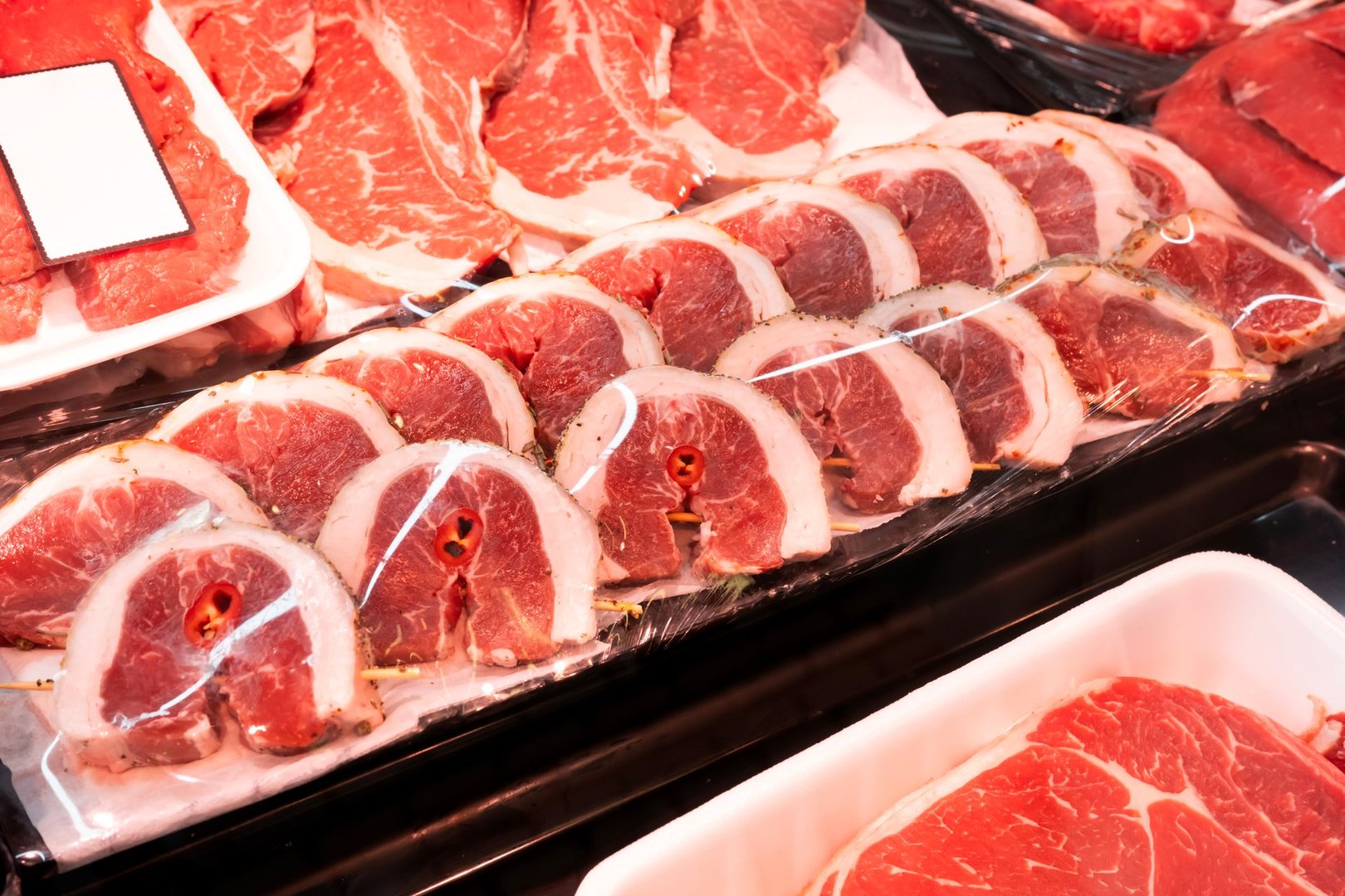 Ready-to-cook meats at the butcher