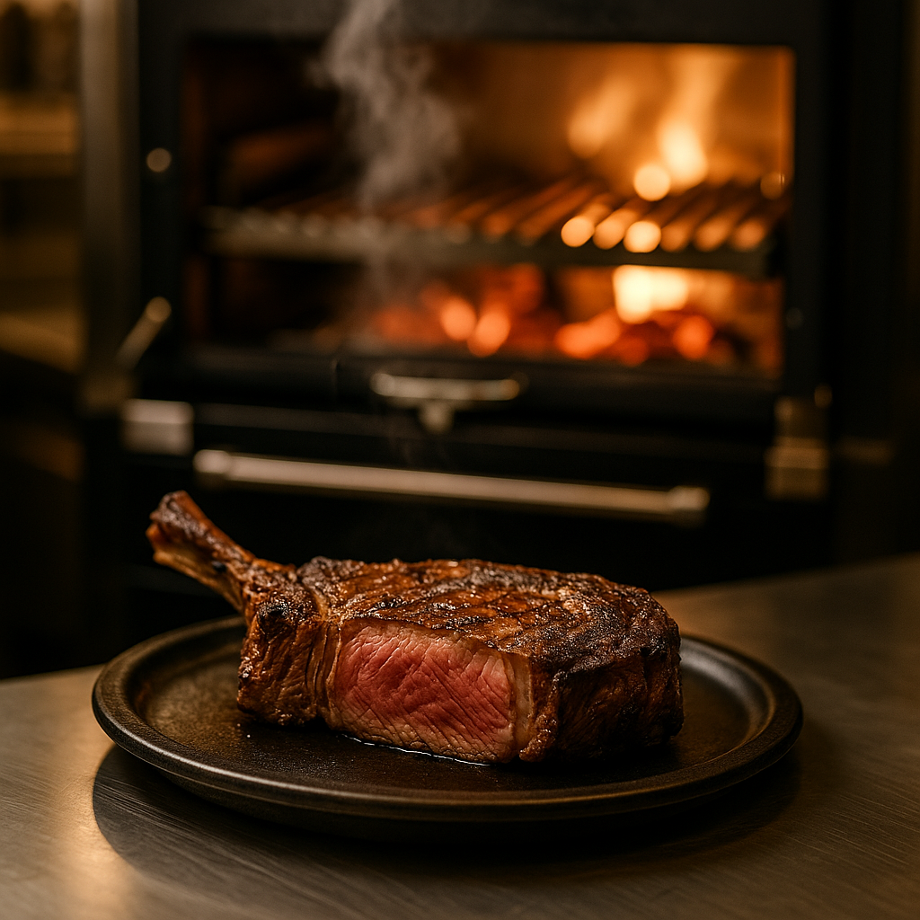 Tomahawk en Horno de Brasa Profesional Malevo - Experiencia visual gastronómica