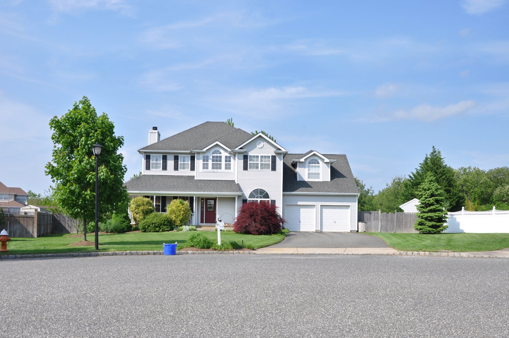 Recycle Trash Day Suburban House Residential Neighborhood USA