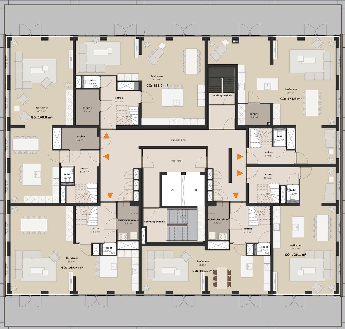 Putgraaf210 - Plattegrond Derde Verdieping
