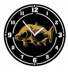Zegar ścienny wędkarstwo karp