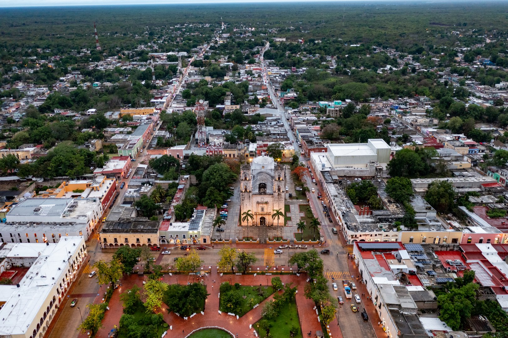 Cathedral of San Gervasio, a historic Church in Valladolid in the Yucatan peninsula of Mexico. Built in 1706 to replace the original 1545 edifice that was destroyed by the Spanish colonial government.