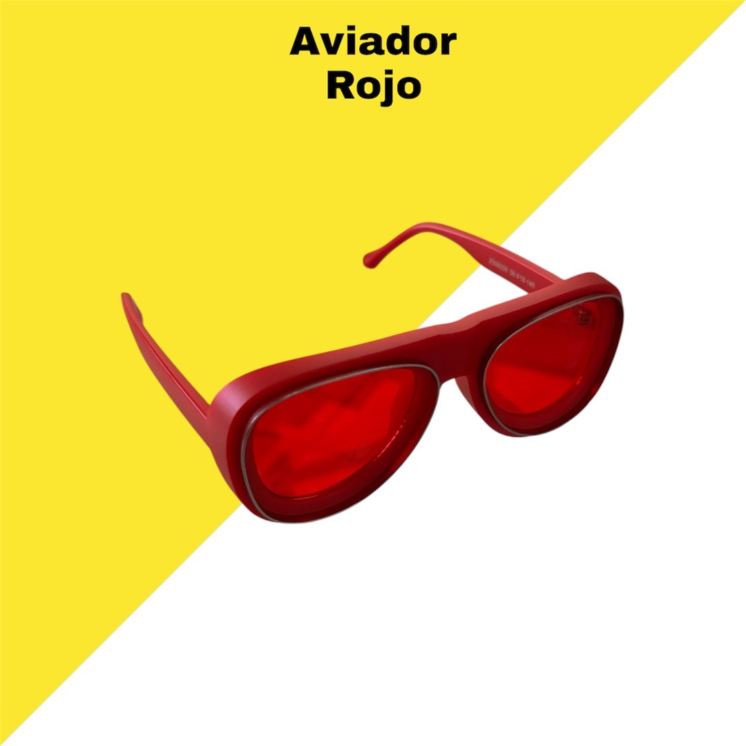 Modelo Aviador Rojo - Lentes de sol estilo aviador vibrante