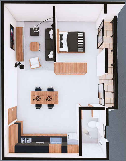 Plano Mi Estilo - 61 m²