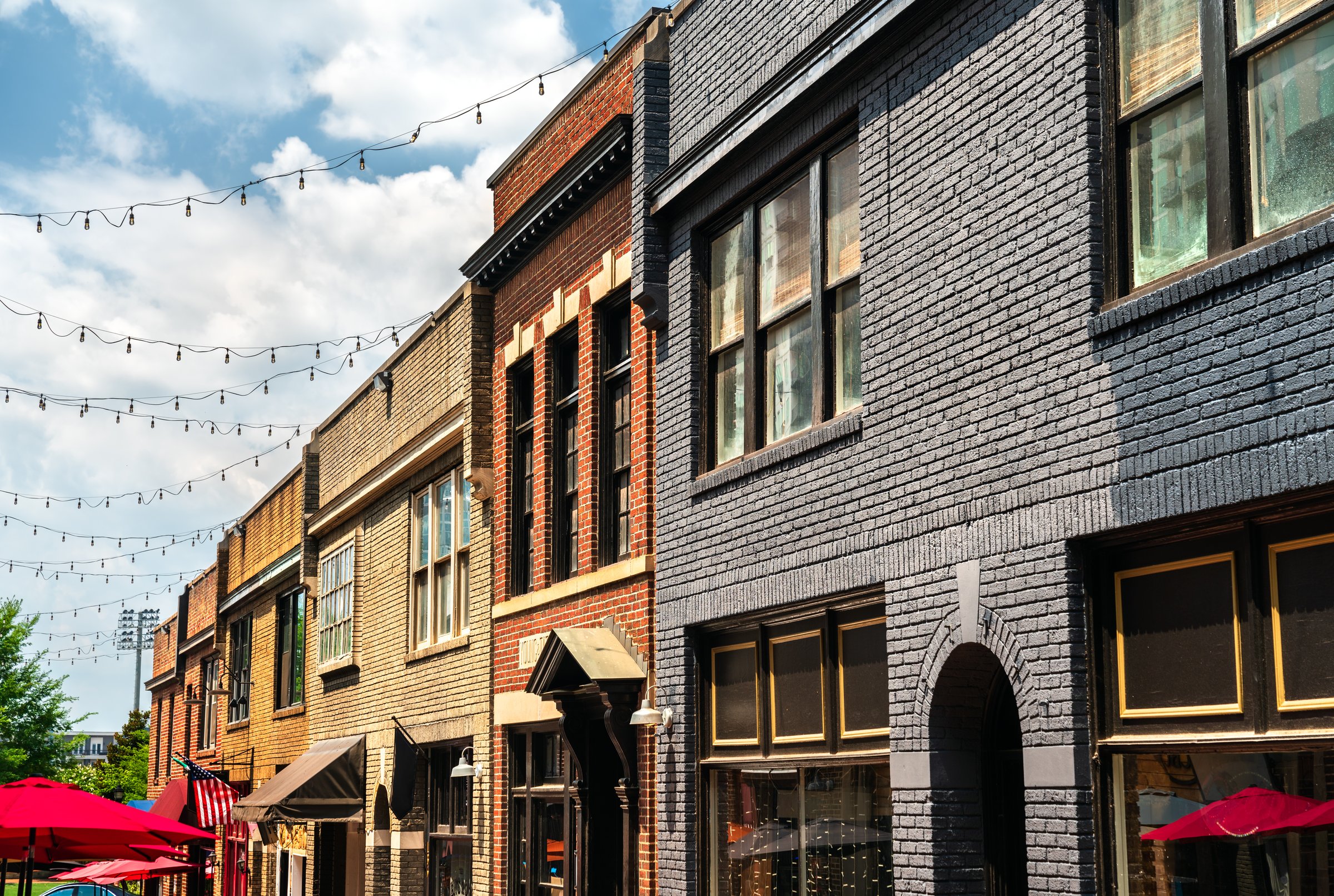 Traditional houses at Brevard Court in Uptown Charlotte - North Carolina, United States