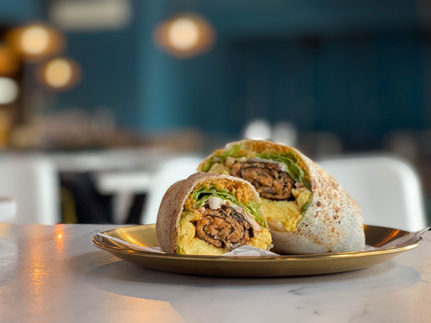 Delicious breakfast burrito