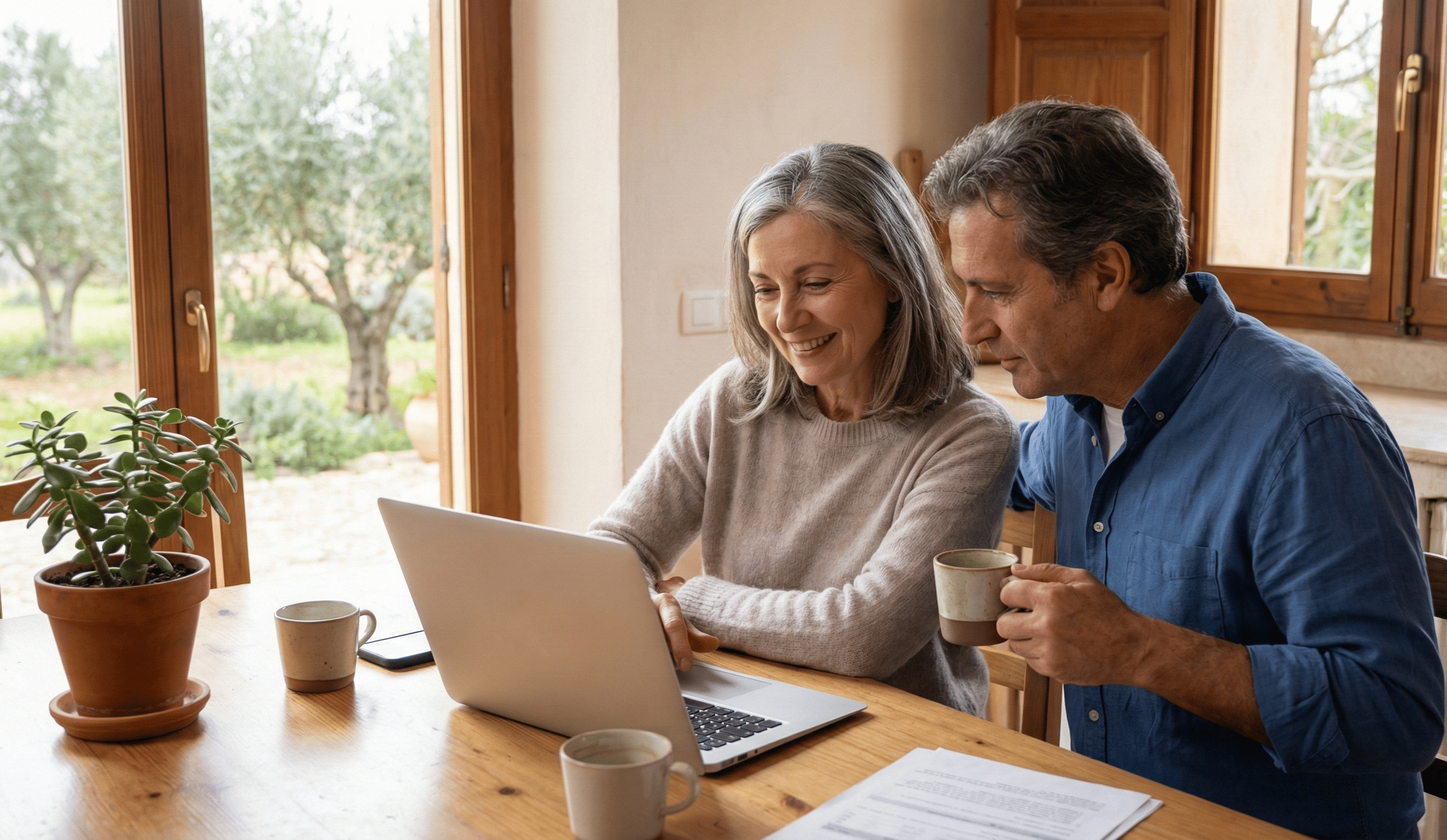 Woman in cozy kitchen starting her Spain relocation journey