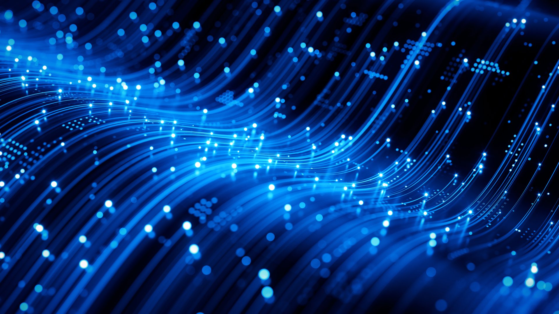 Waves of digital information concept - Data flow background. 3d illustration