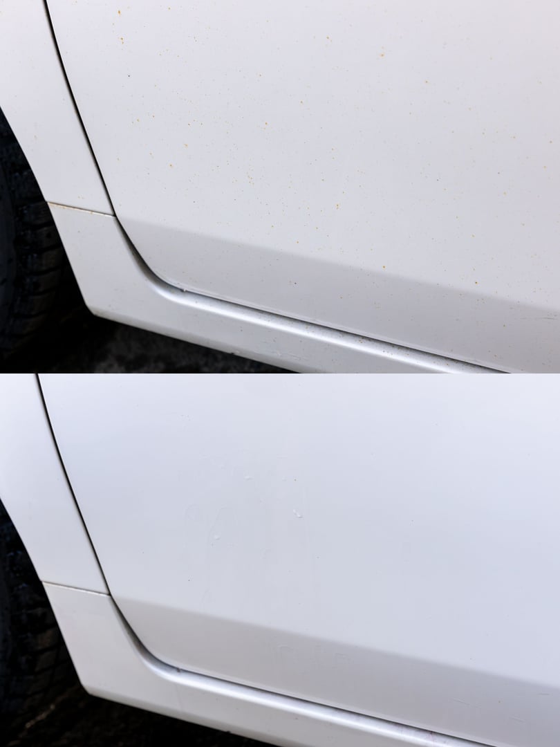Remove iron particles from the car.
Before and After.
