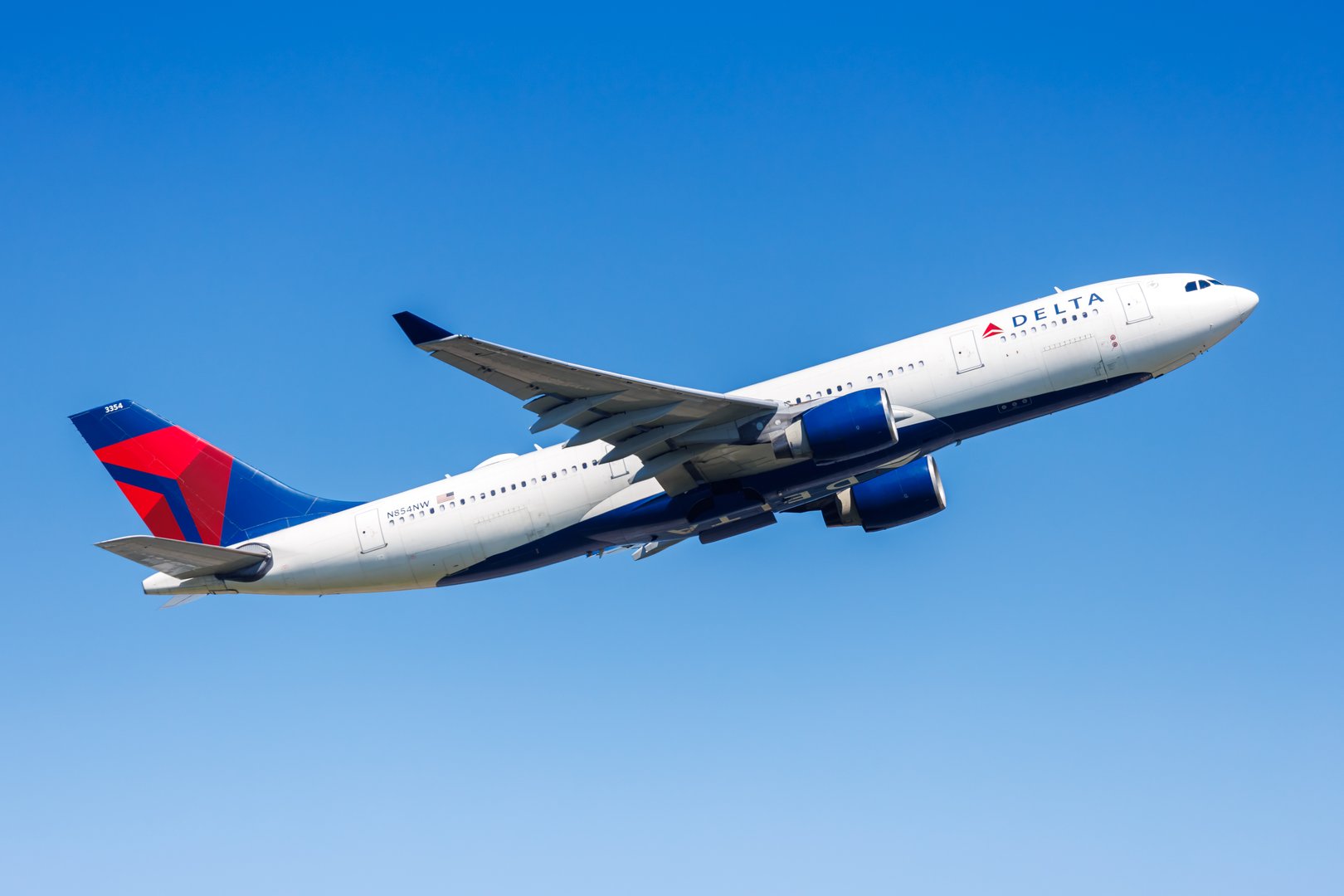 Frankfurt, Germany - May 14, 2024: Delta Airbus A330-200 airplane at Frankfurt Airport (FRA) in Germany.