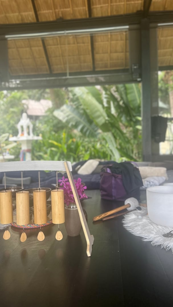 Sound healing session setup