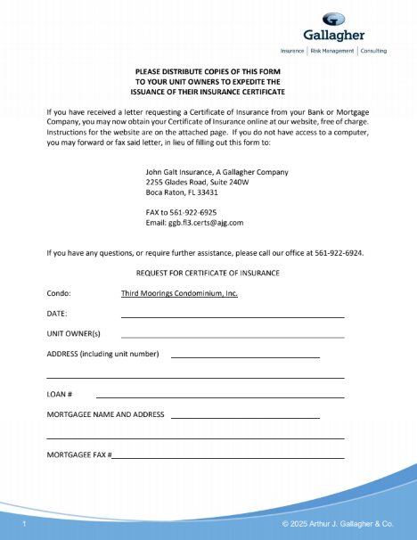 Insurance Certificate Document