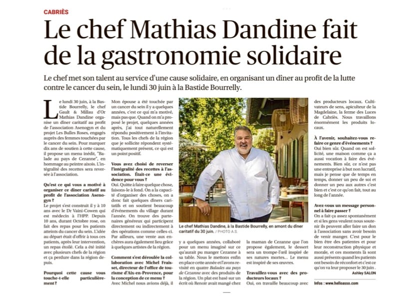 Article La Provence - Mathias et Les Bulles Roses - Juin 2025