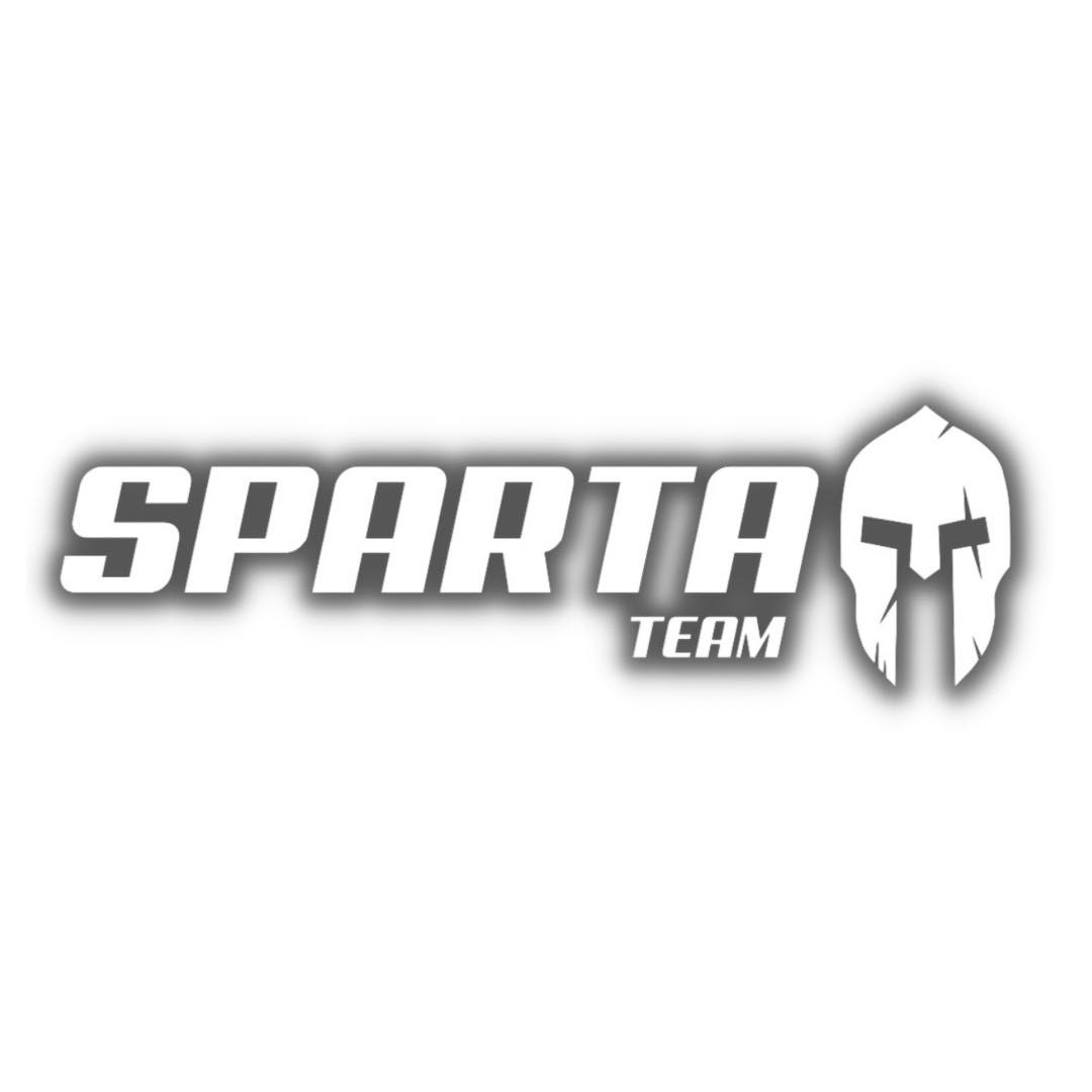 Logo with the text "SPARTA TEAM" and a stylized Spartan helmet graphic on the right.