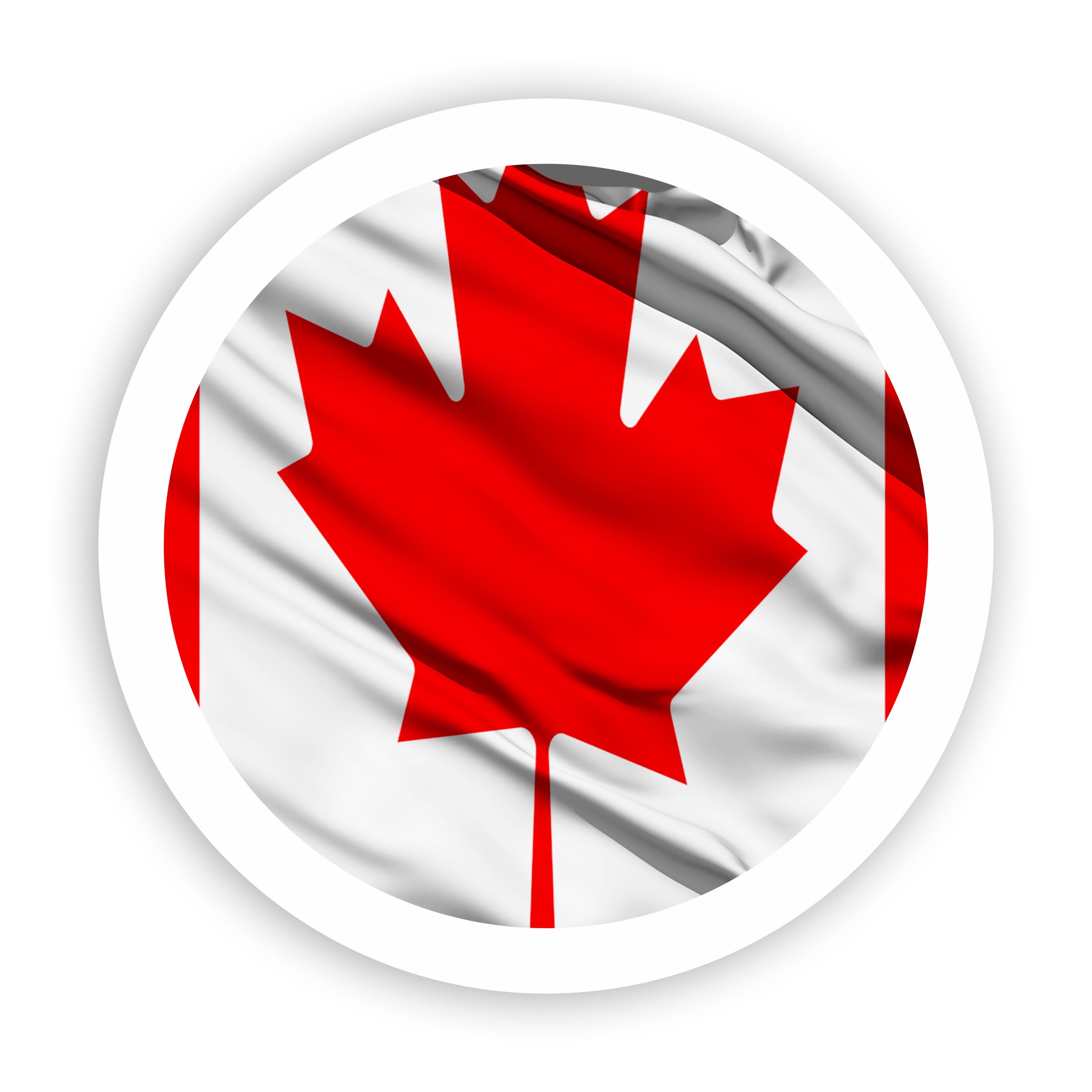 Waving Flag with White Rounded Circle Frame