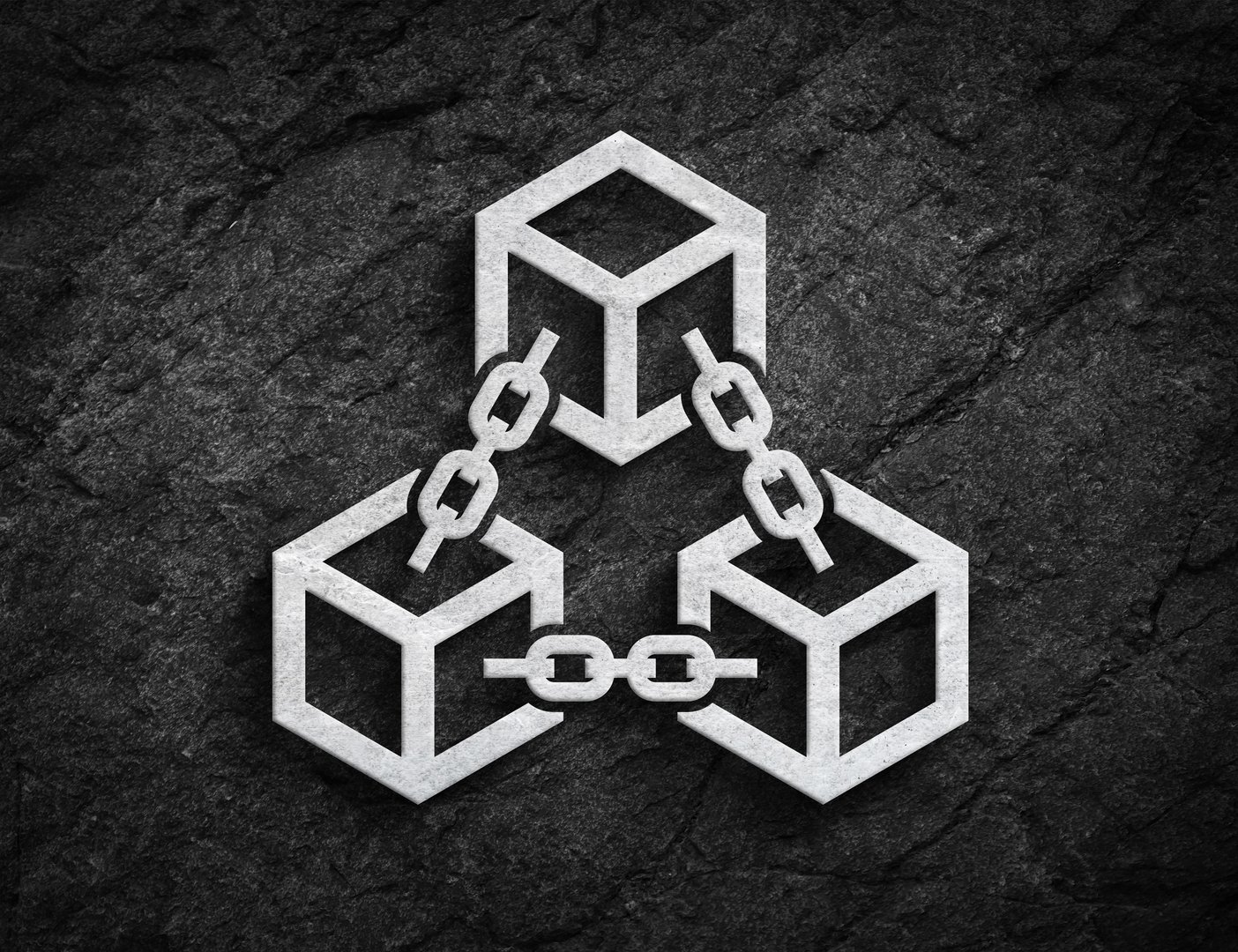 Block chain visualization with block and chain elements symbol