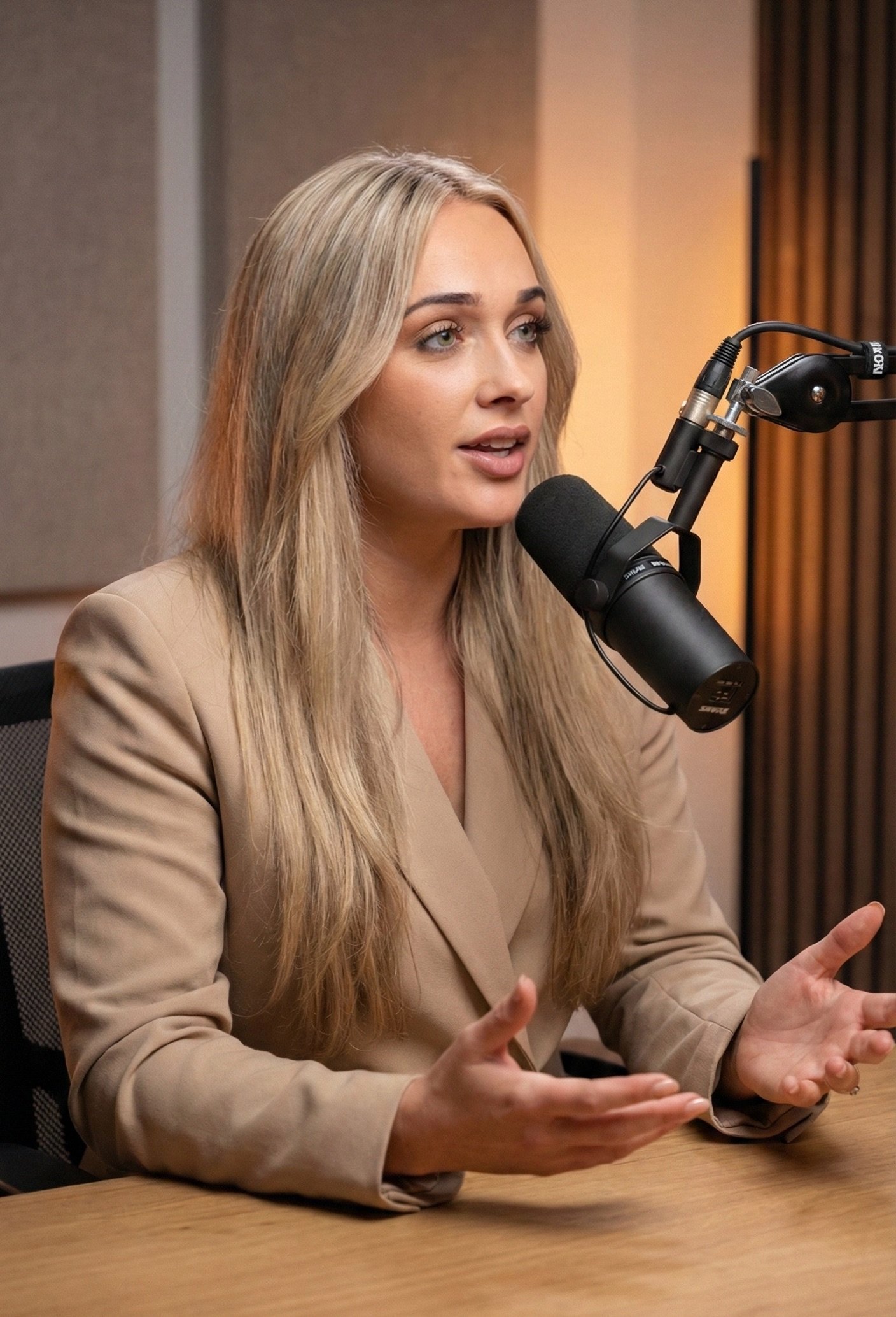 Esther Ras speaking on podcasts about online visibility, AI and feminine entrepreneurship