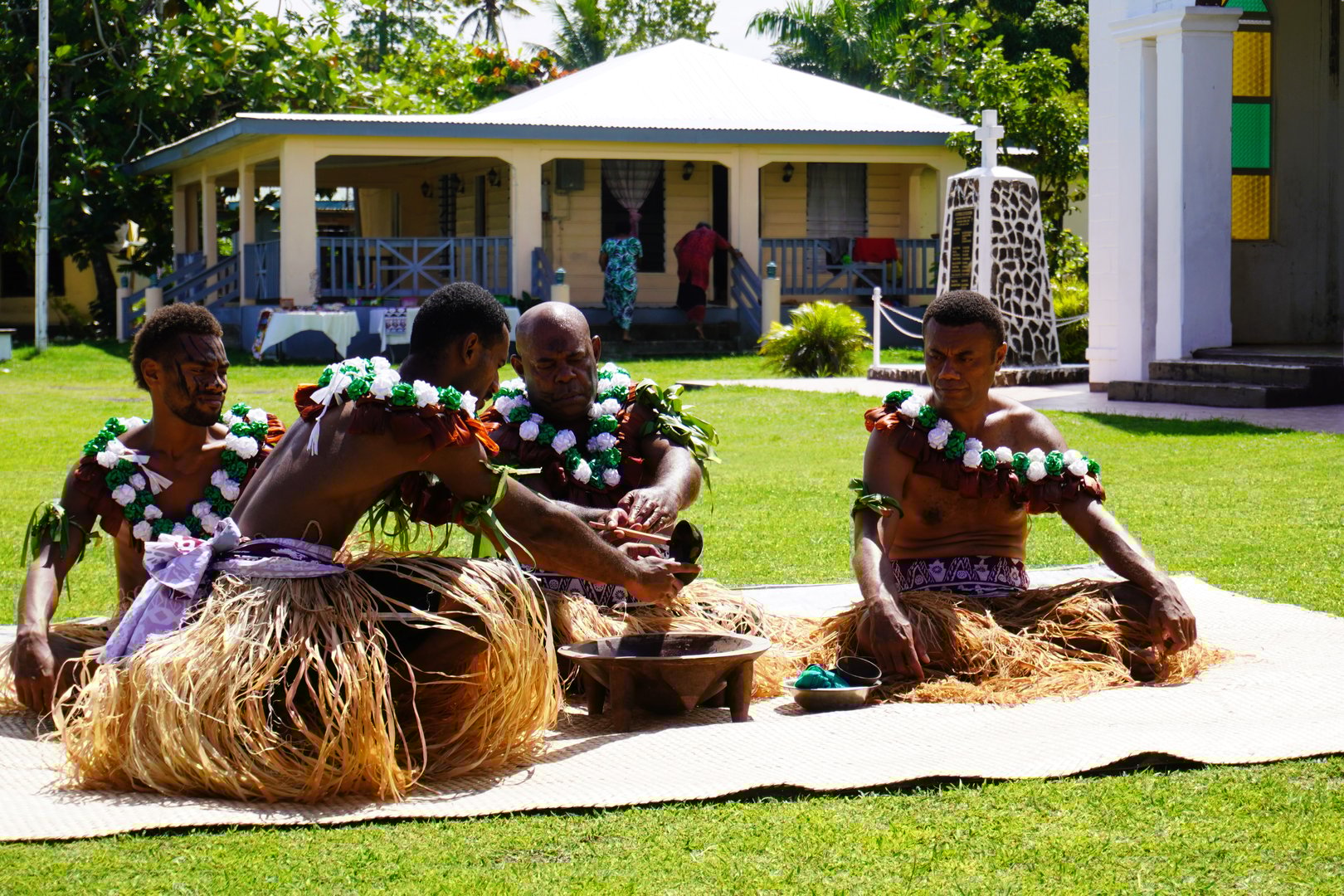 Viseisei, Viti Levu, Fiji, October 28, 2024. The ceremony was being re-enacted for the benefit of visiting tourists