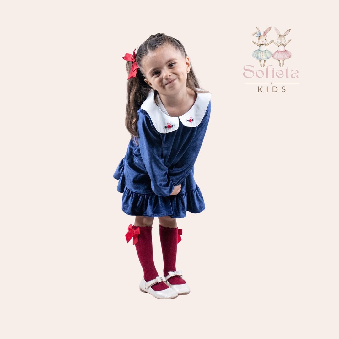 Vestido terciopelo bordado elegante