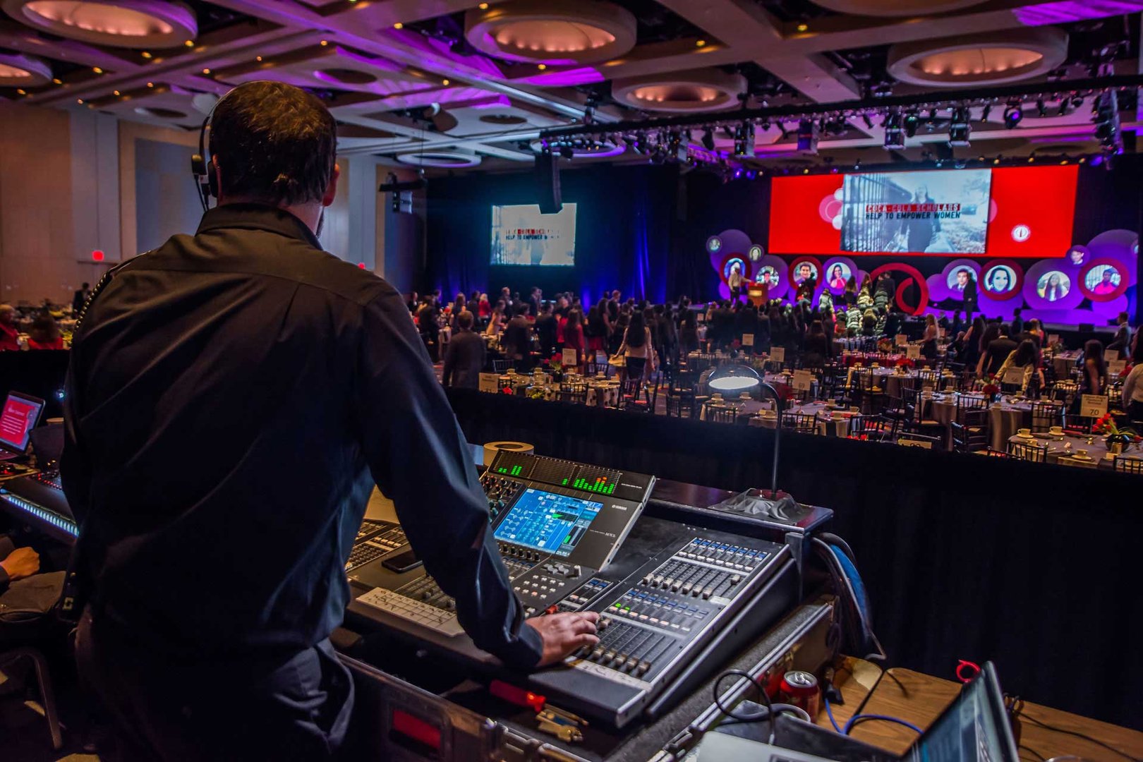 Corporate event AV setup