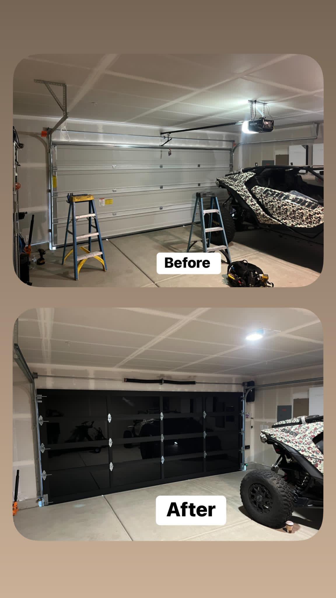 Residential garage door installation
