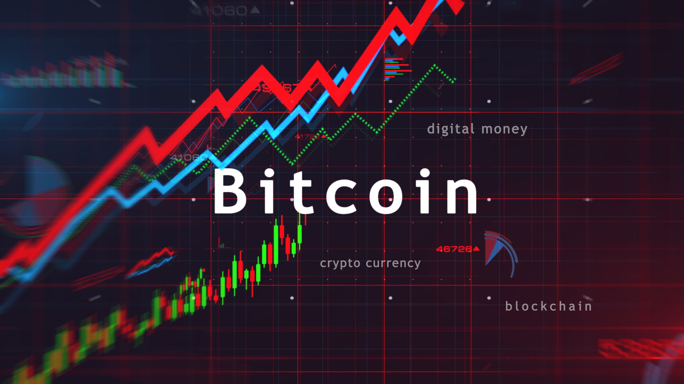 Bitcoin cryptocurrency charts and graphs diagram concept 3d illustration