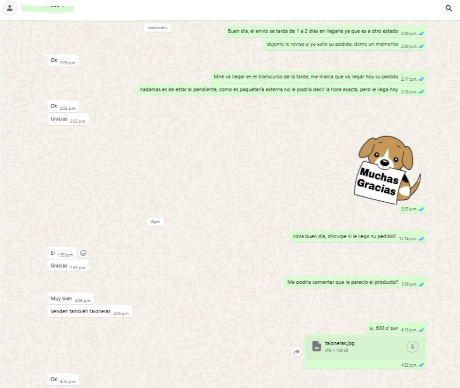 Testimonio real de cliente vía WhatsApp