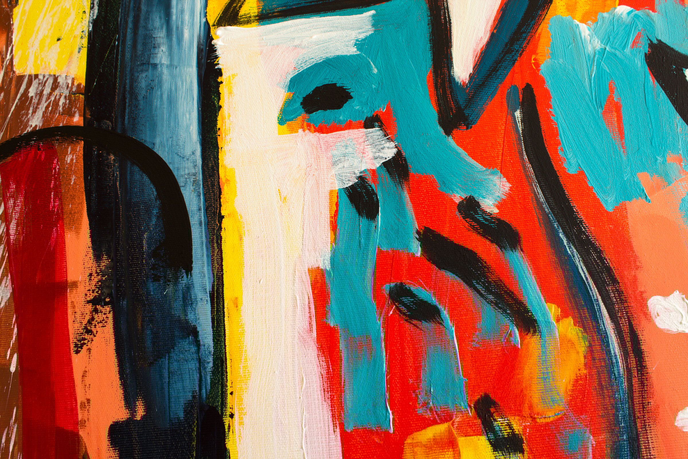 Detail of the Painting  " Garden 16 ", artist Simonida Djordjevic, date of creation 02.13.2024 in Belgrade.