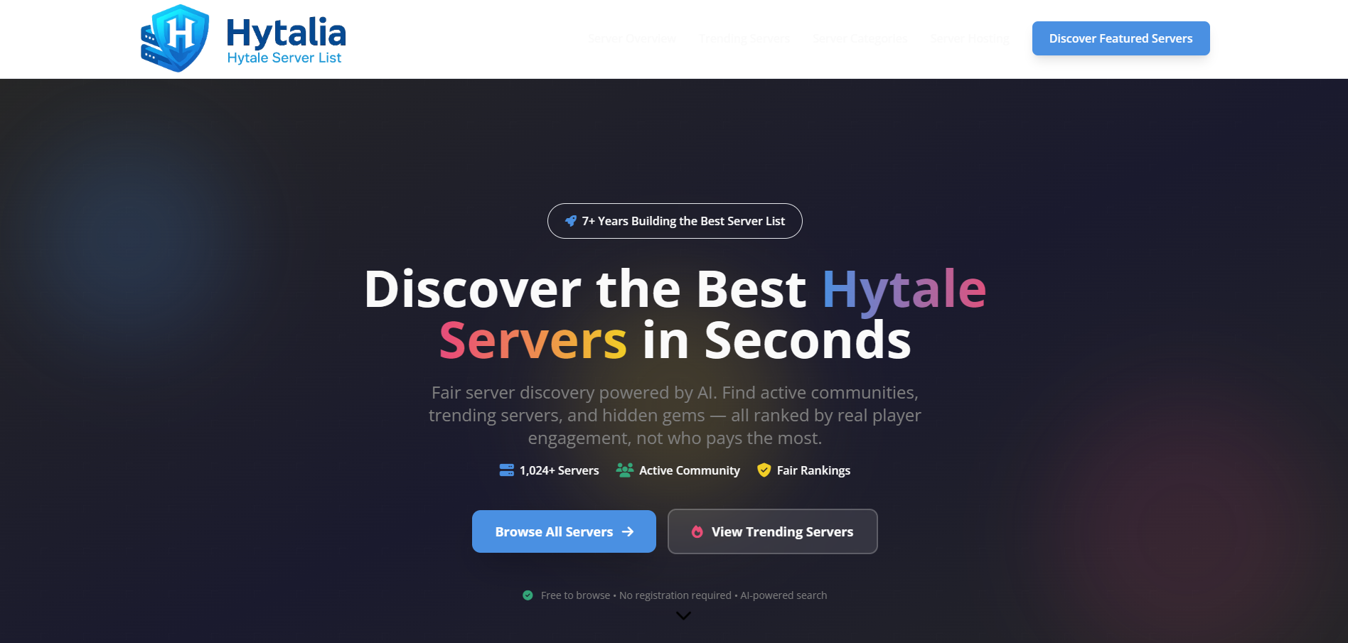Hytalia Server List - Plataforma Comunidade Gaming Hytale