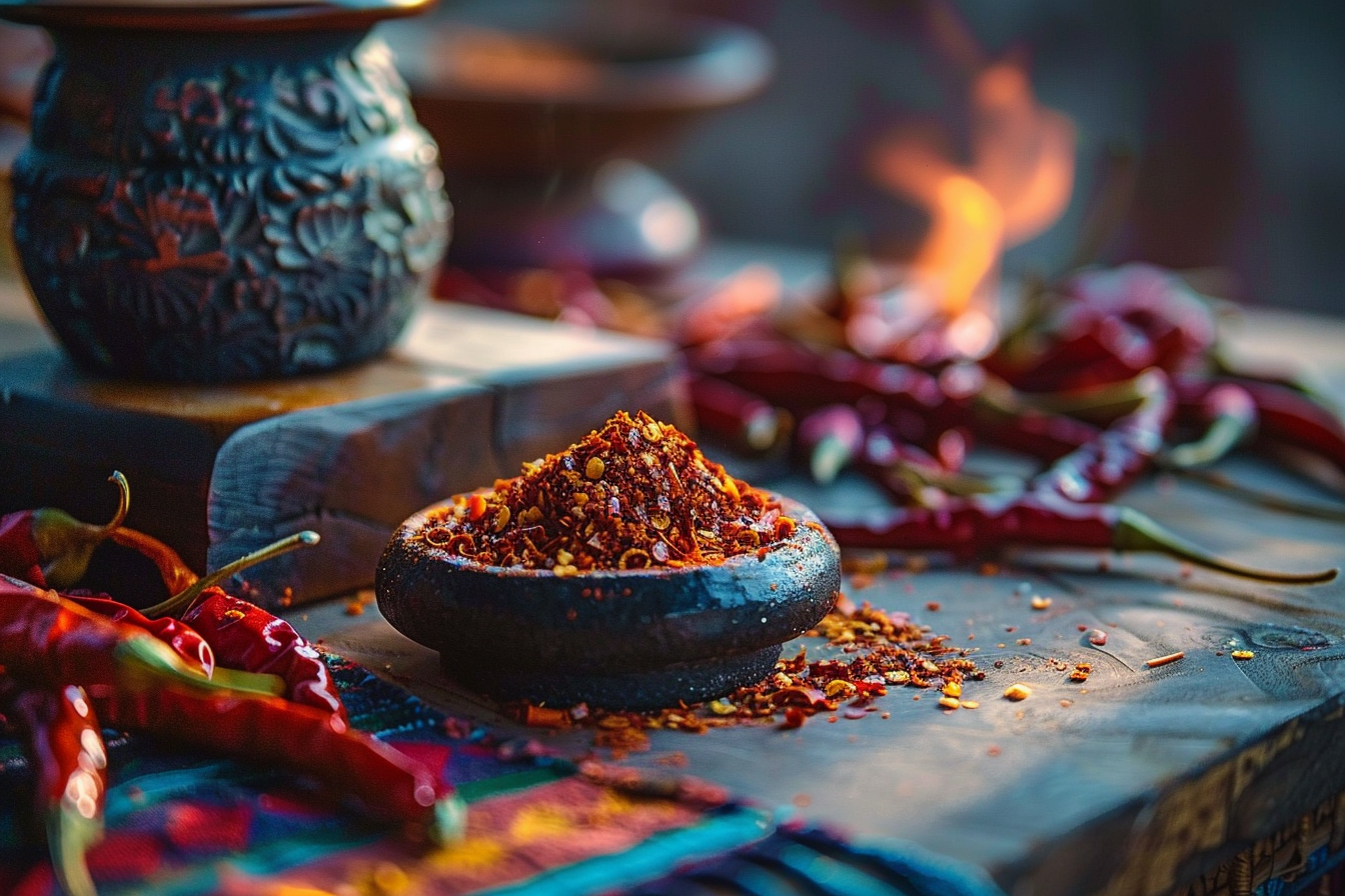 Chile Guajillo en polvo - Condimento artesanal mexicano molido en piedra