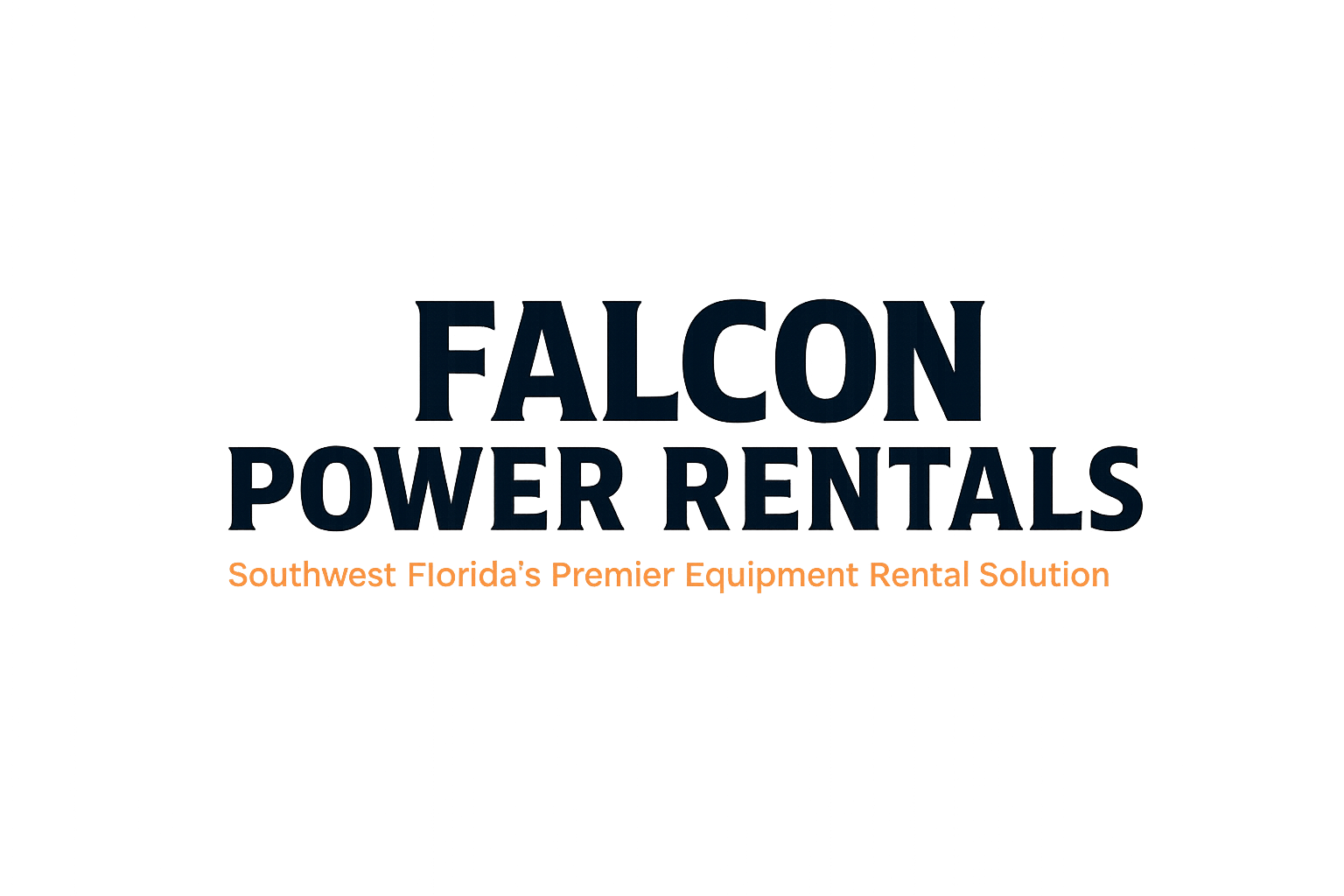 Logo for Falcon Power Rentals with tagline: "Southwest Florida's Premier Equipment Rental Solution."