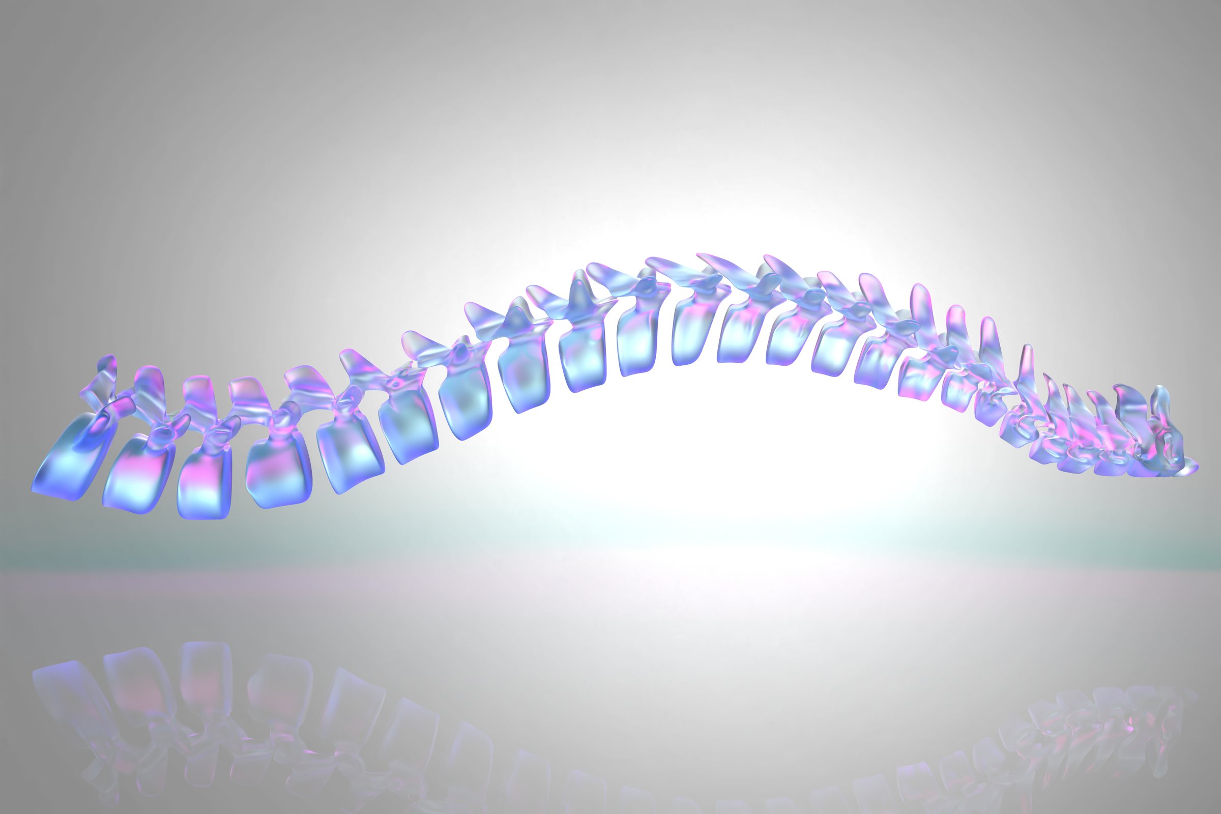 Modern 3d illustration of human spine