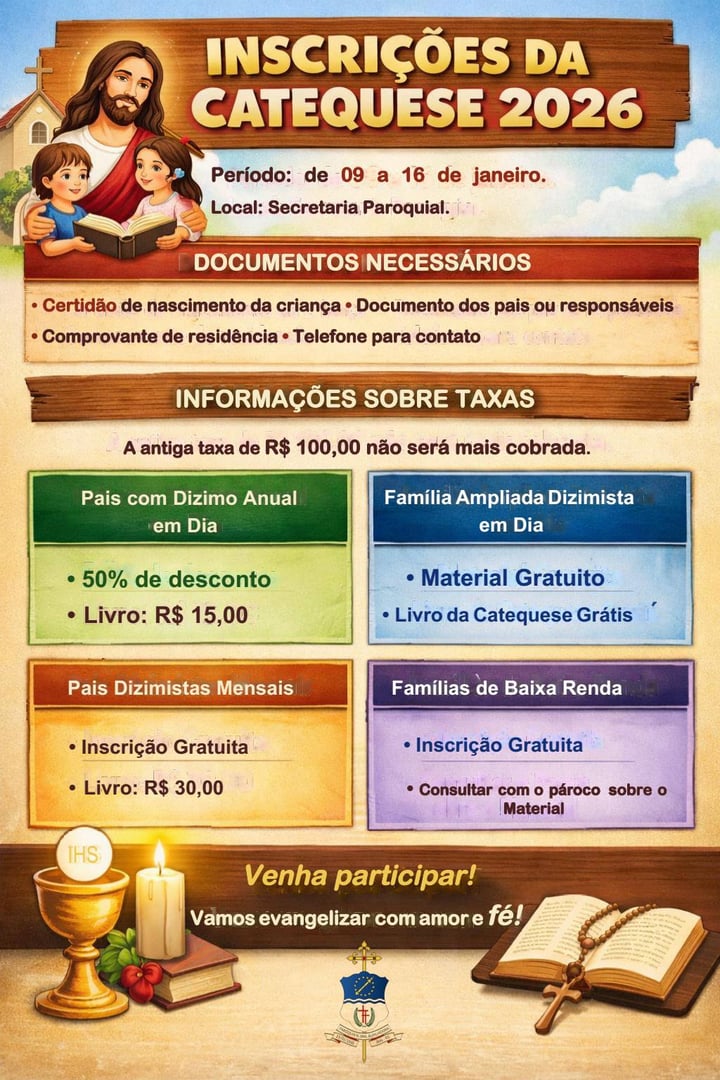 Inscrições da Catequese 2026