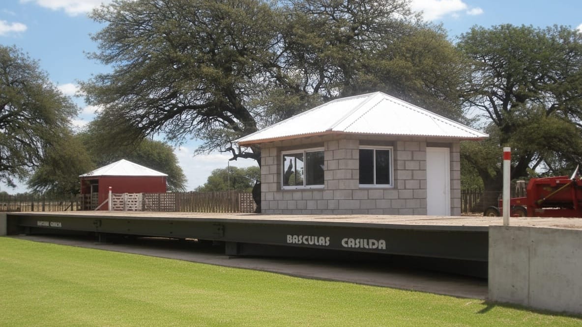 Báscula mecánica de camiones con cubierta de madera