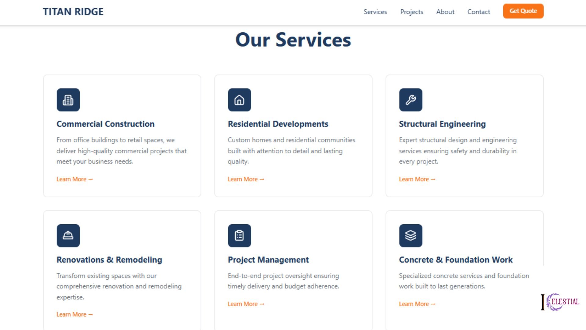 Titan Ridge Website Screenshot 2