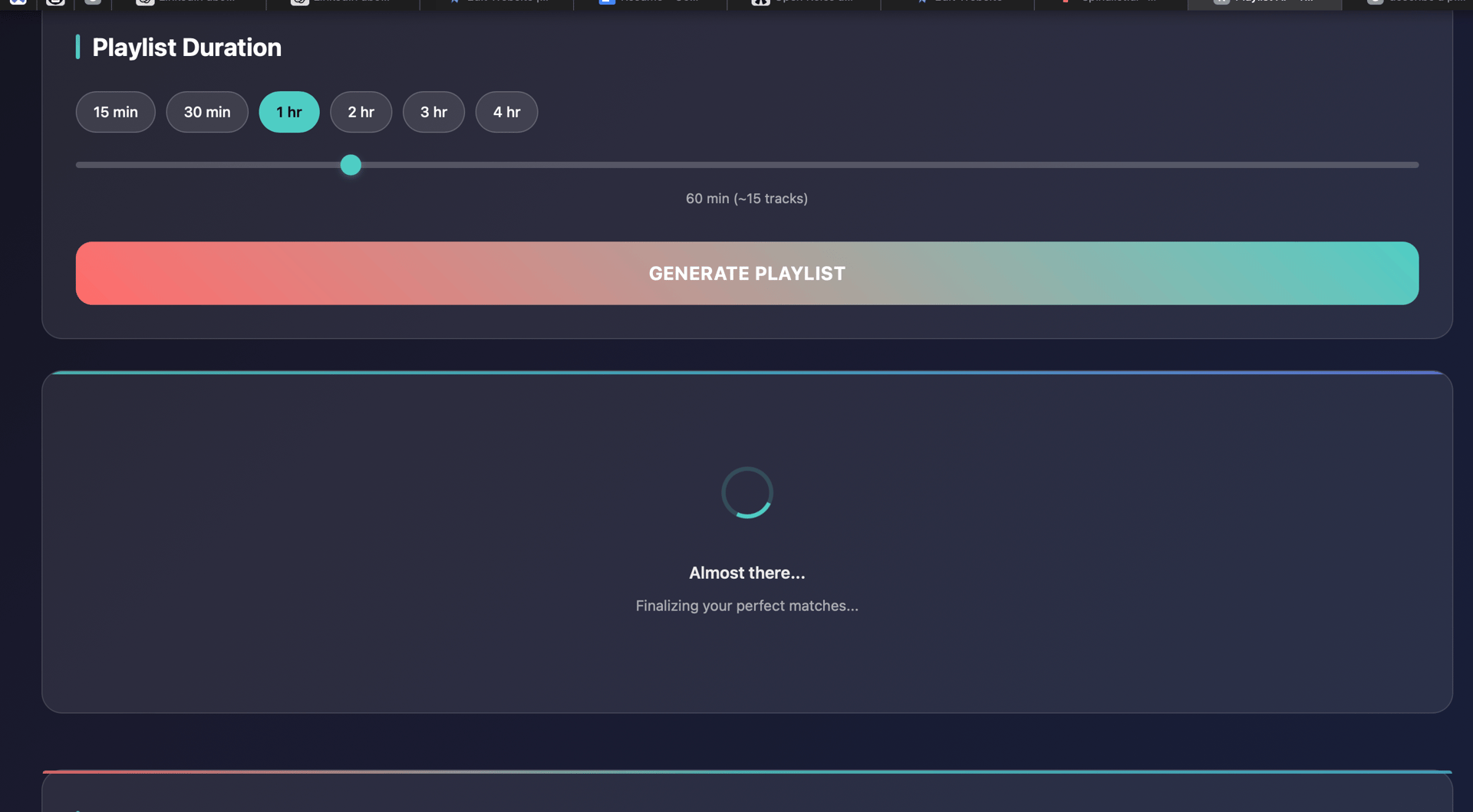 Playlist Generator screenshot