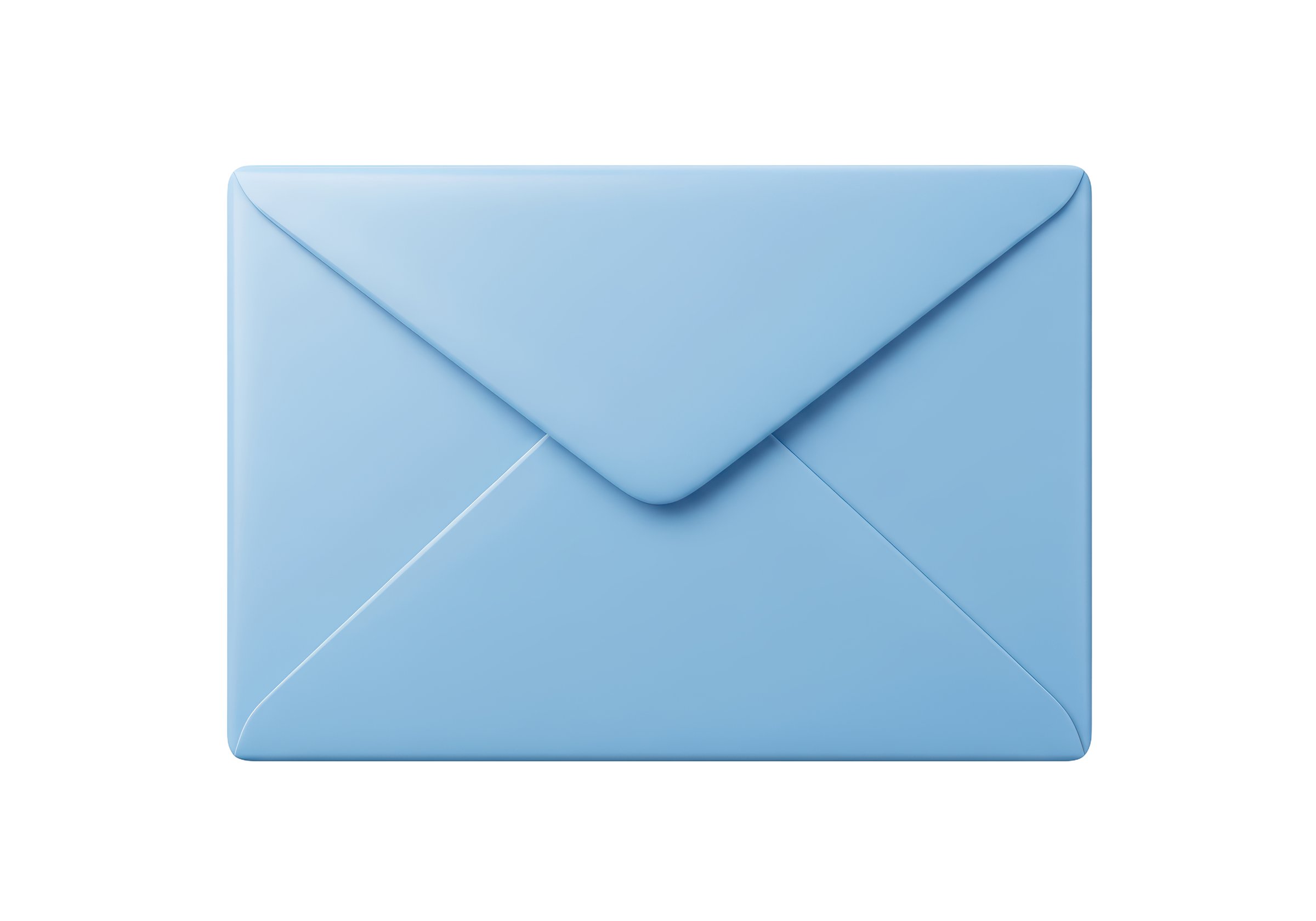 Isolated Light Blue Envelope Correspondence Communication