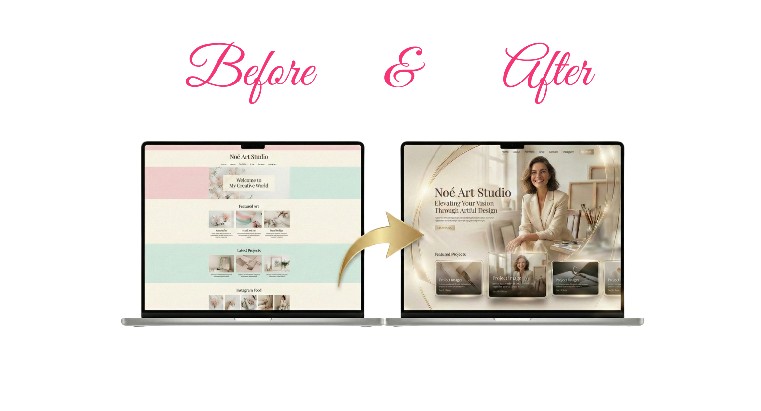 Website transformation before and after example 1