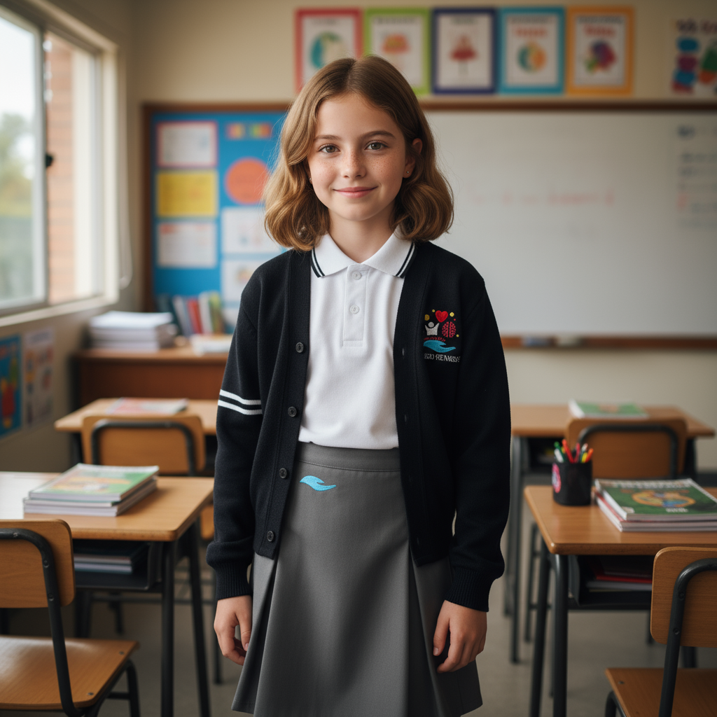 Portrait of a caucasian girl with light brown hair