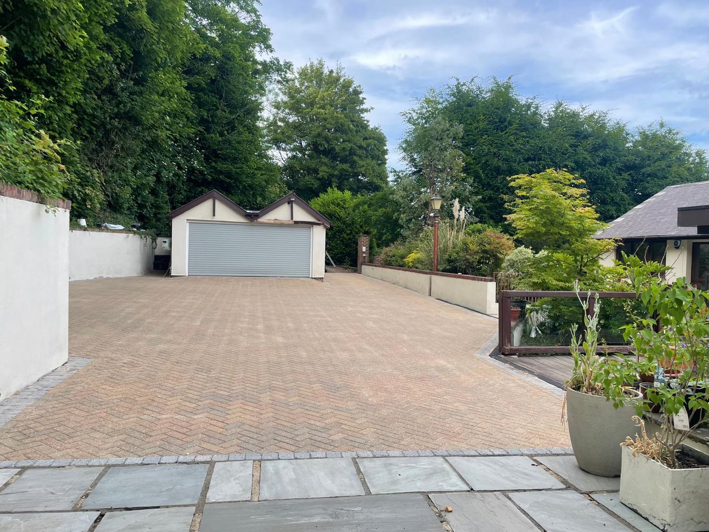 Clean driveway after pressure washing