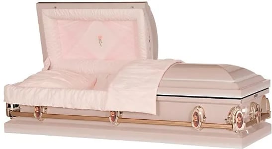 Pink Pearl Rose Casket
