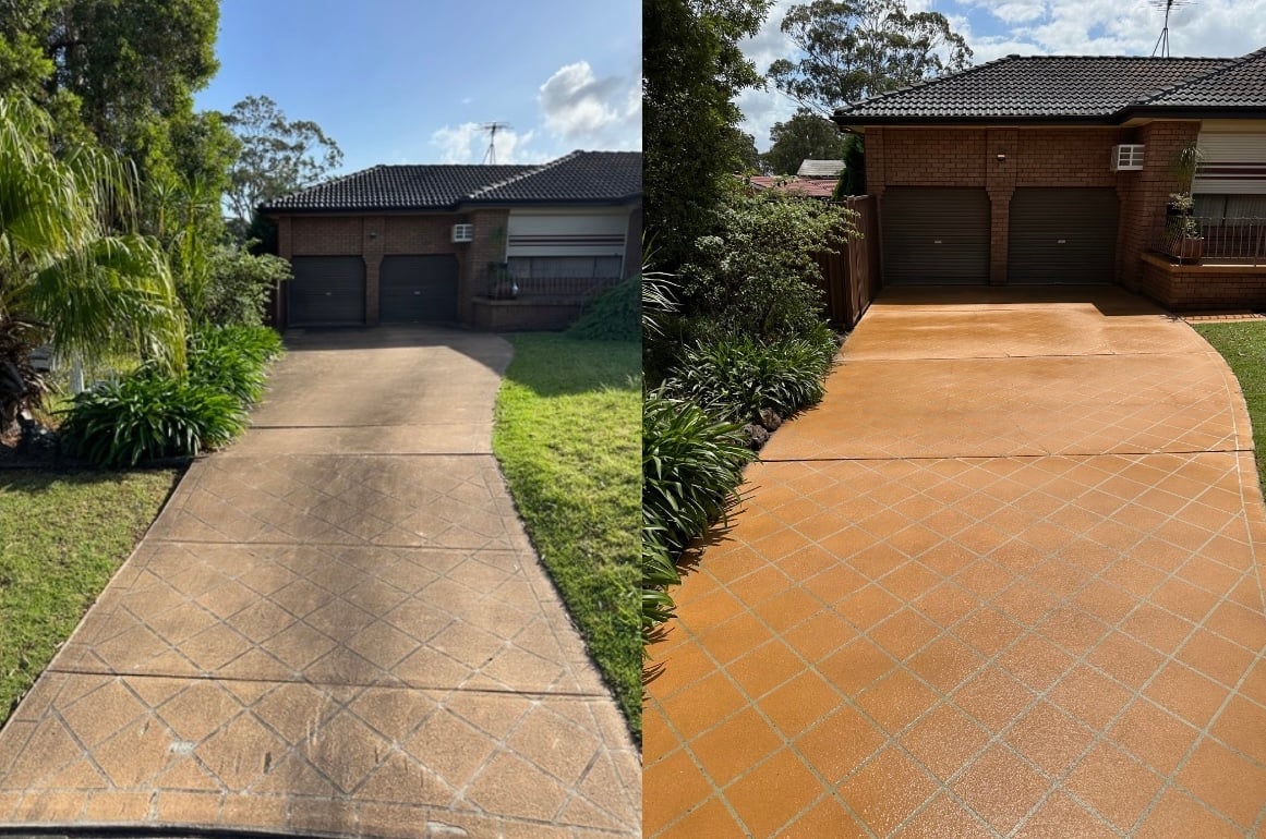 Before and After pressure washing