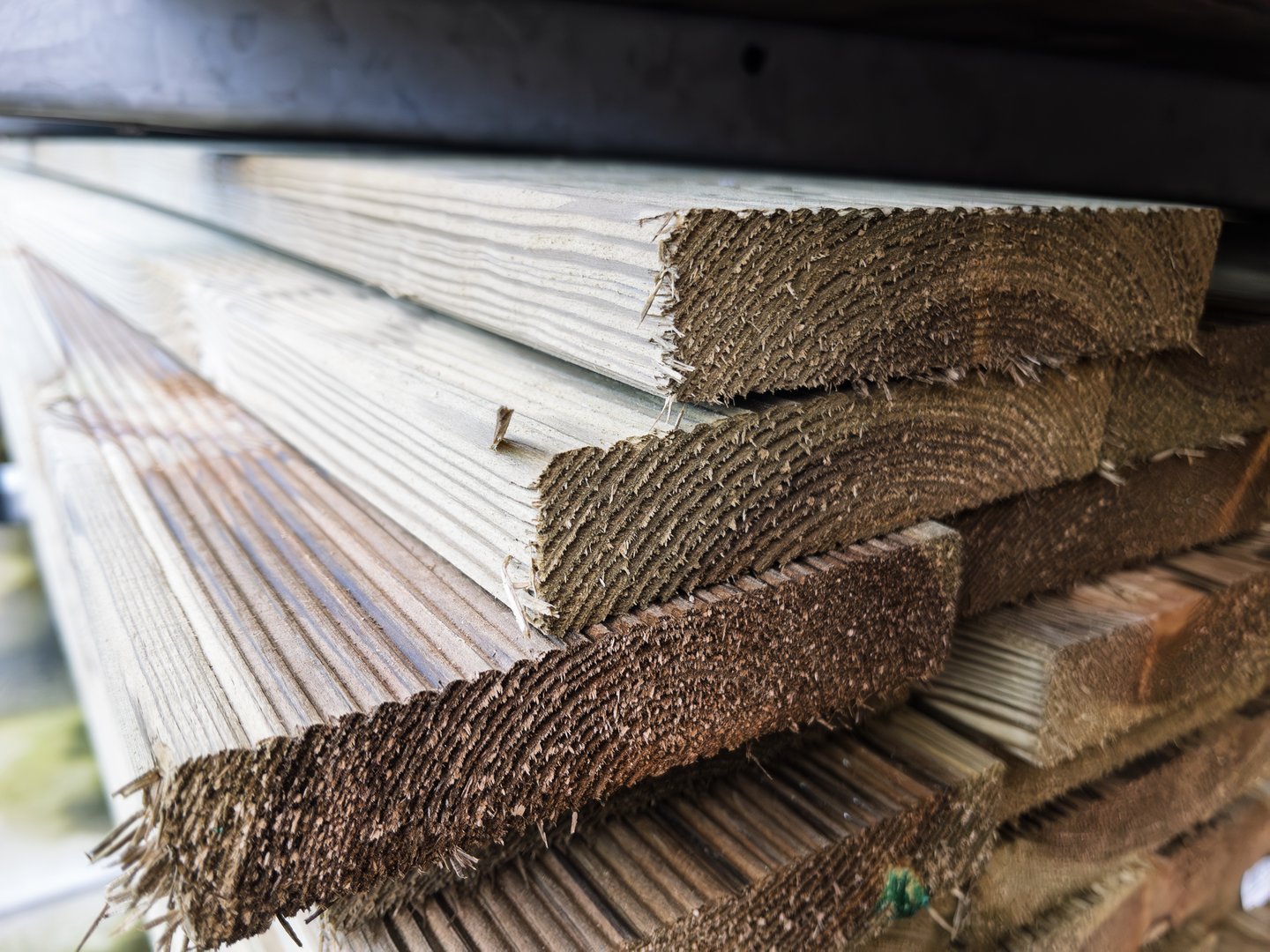 Freshly Cut Lumber Stacks Ready for Construction Projects