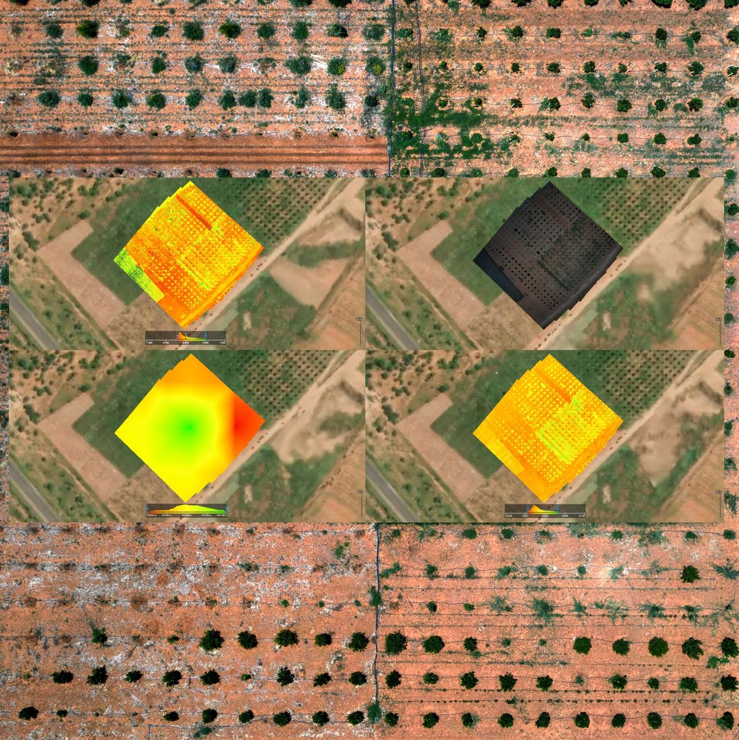 Aerial crop analysis map showing vegetation index data for precision agriculture field management