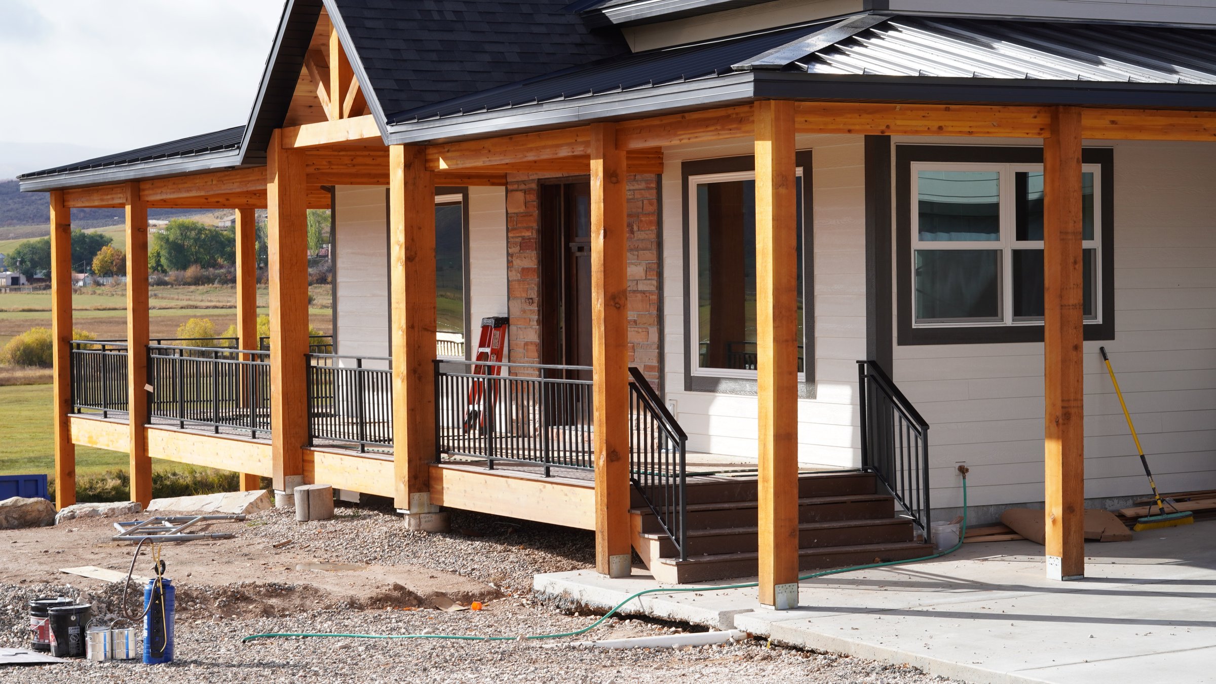 Powder coated deck railing at Bear Lake
