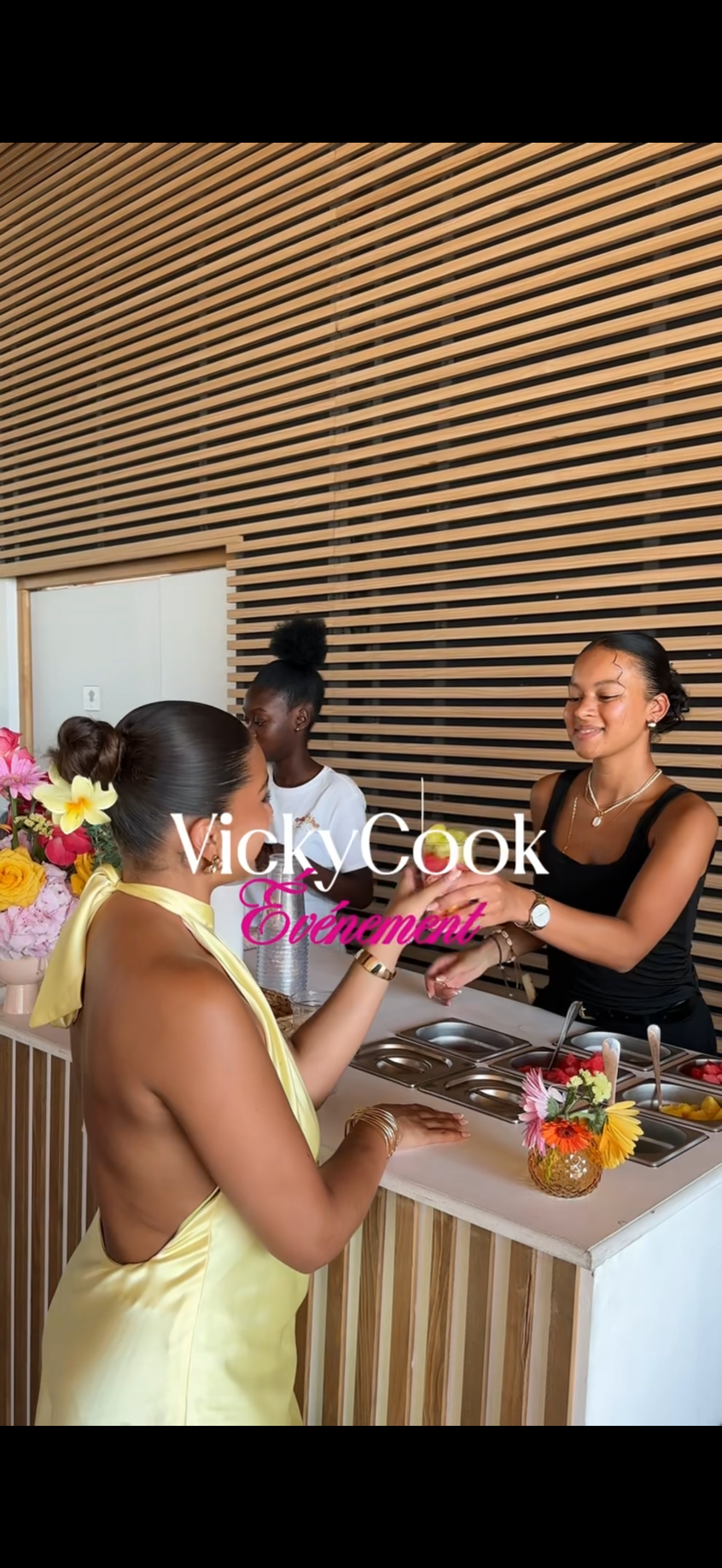 Victoria prepping boxes in the kitchen