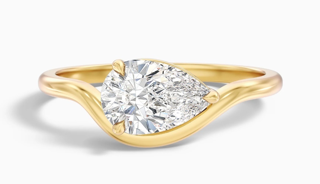 The Copenhagen - Oval or Pear Solitaire Pinky Ring