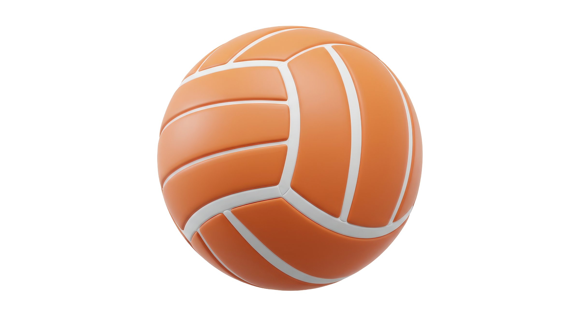 Isolated Orange Volleyball, Symbolizing Sport and Recreation